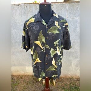 PreOwned Tommy Bahama Hawaiian Print Multicolored Men's Large 100% Silk